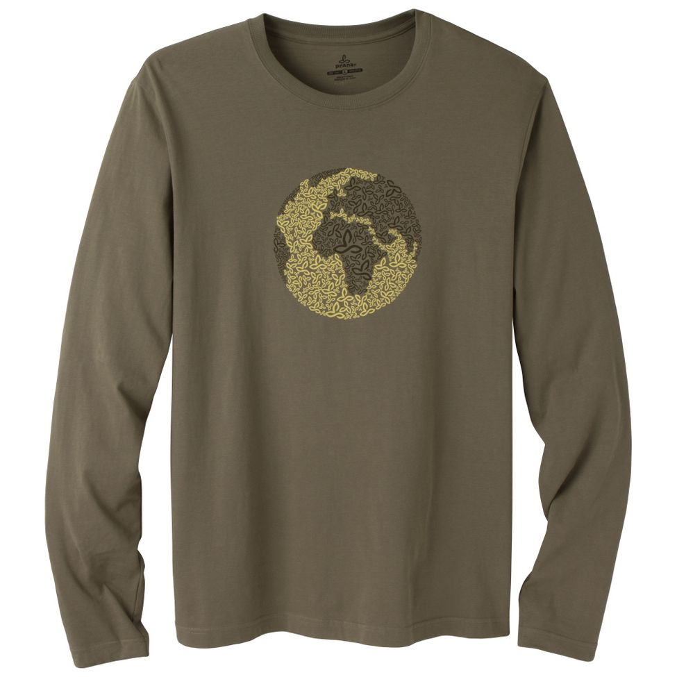 Mens Prana Organic Crew Neck Long Sleeve Non-Technical Tops