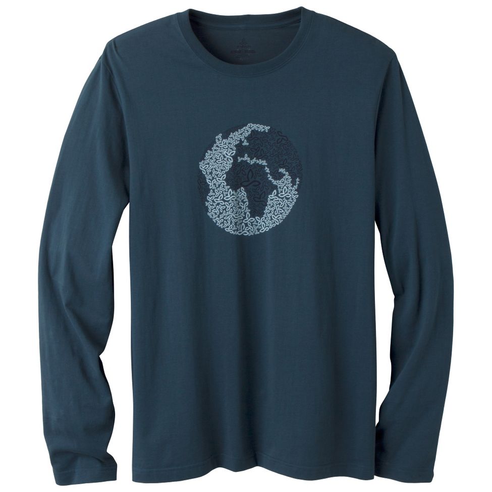 Mens Prana Organic Crew Neck Long Sleeve Non-Technical Tops