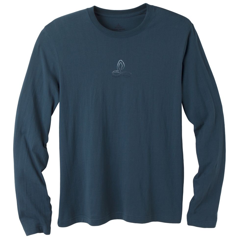 Mens Prana Organic Crew Neck Long Sleeve Non-Technical Tops