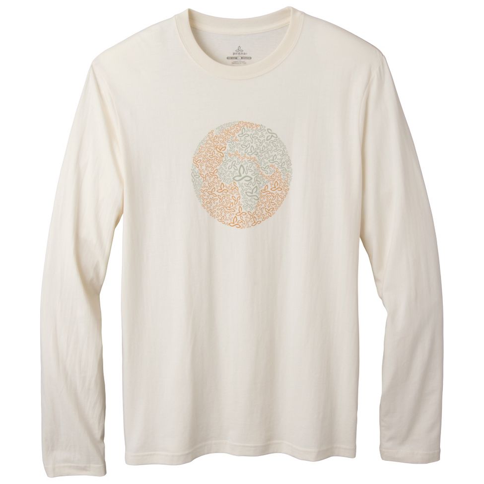 Mens Prana Organic Crew Neck Long Sleeve Non-Technical Tops
