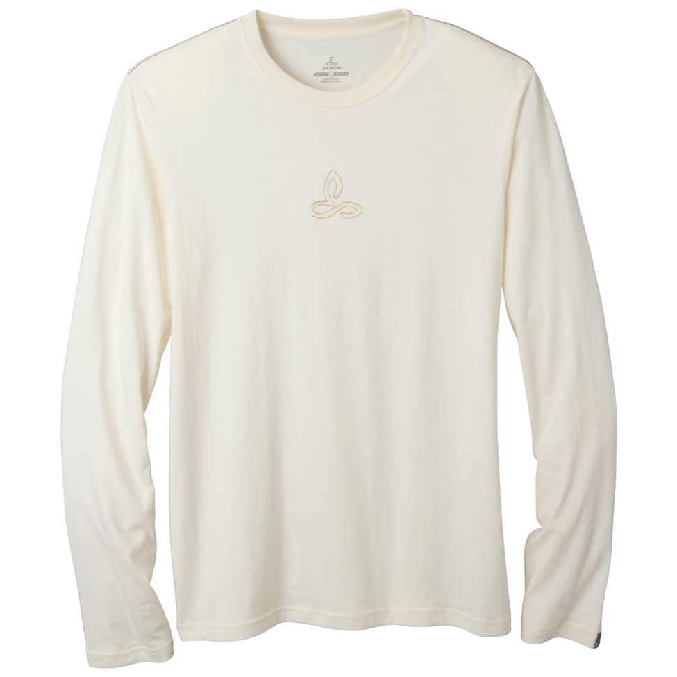 Mens Prana Organic Crew Neck Long Sleeve Non-Technical Tops