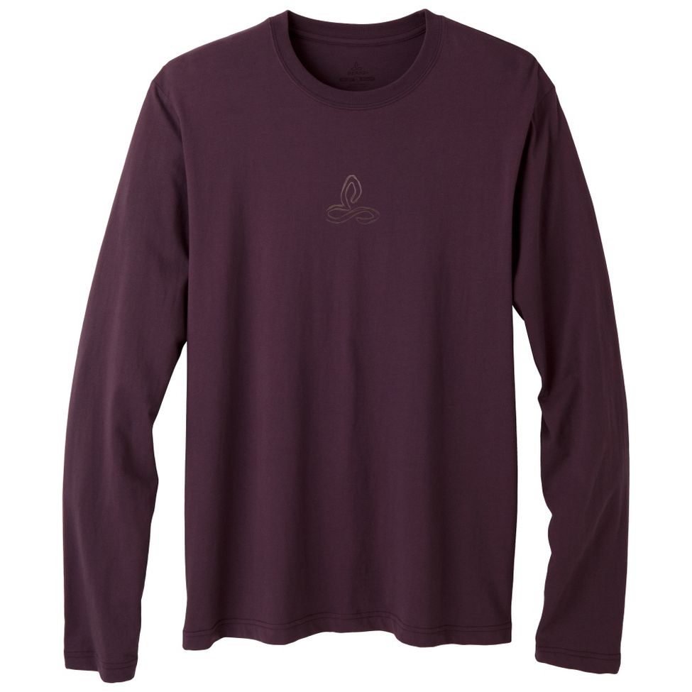 Mens Prana Organic Crew Neck Long Sleeve Non-Technical Tops
