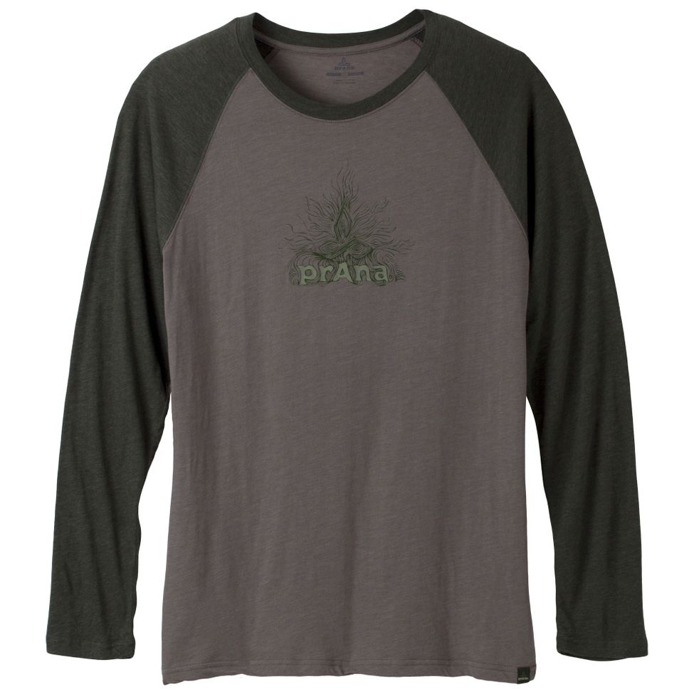 Mens Prana Radiant Heathered Raglan Long Sleeve No Zip Technical Tops