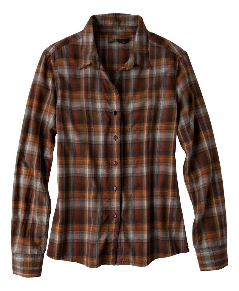 Womens Prana Riley Woven Shirt Long Sleeve Non-Technical Tops