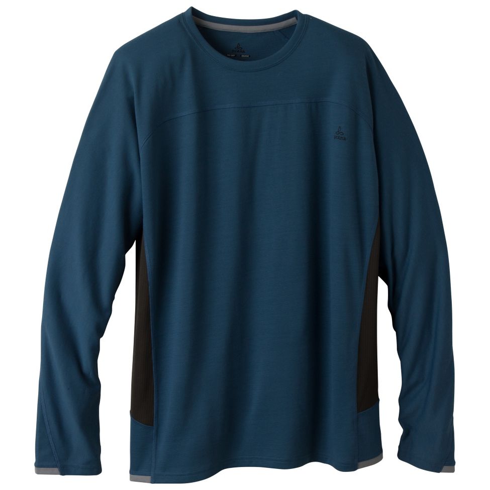 Mens Prana Vertigo Crew Long Sleeve No Zip Technical Tops