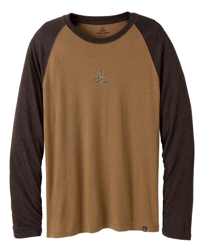 Mens Prana Heathered Raglan Long Sleeve Non-Technical Tops