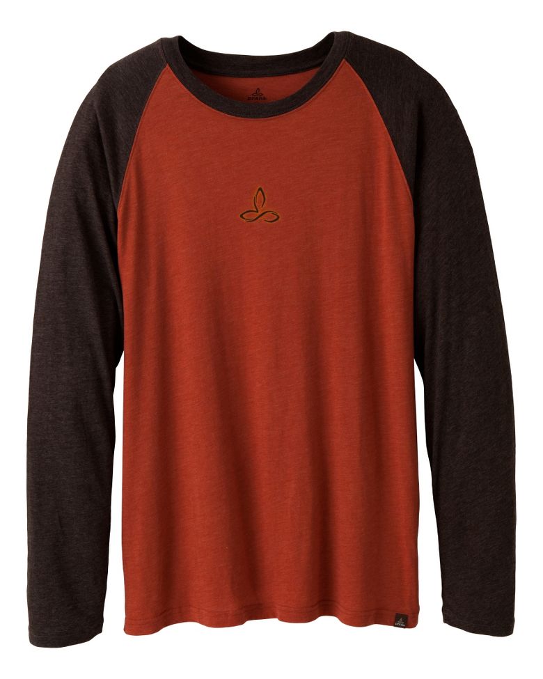 Mens Prana Heathered Raglan Long Sleeve Non-Technical Tops