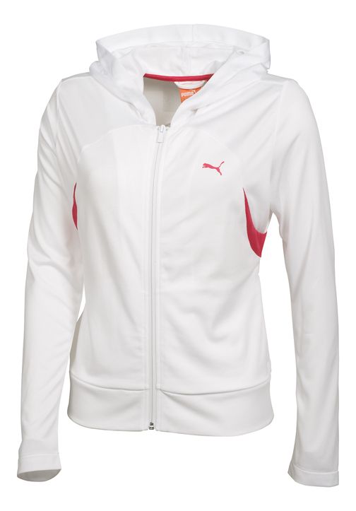 Womens PUMA Mesh Hoodie Warm-Up Hooded Jackets
