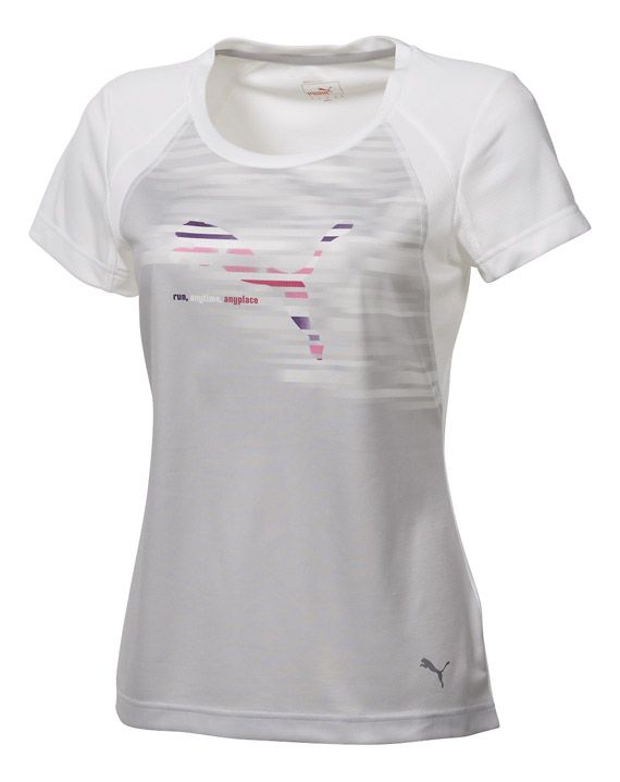 Womens Puma Logo Tee Short Sleeve Technical Tops
