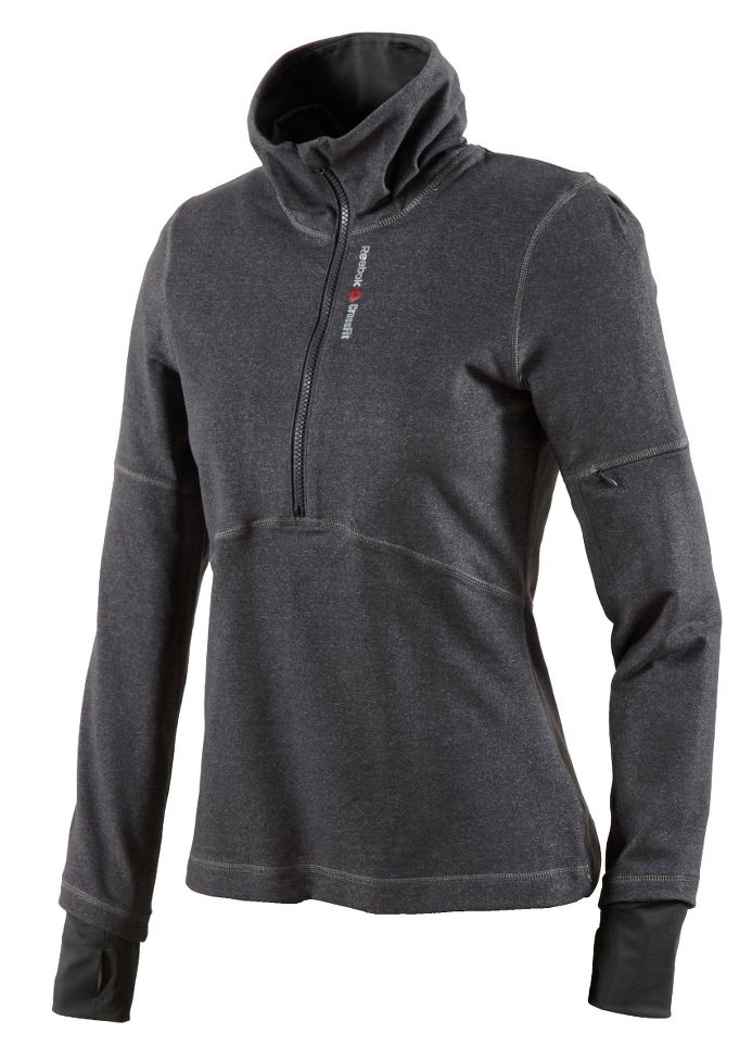 Womens Reebok CrossFit 1/4 Zip LS Long Sleeve 1/2 Zip Technical Tops
