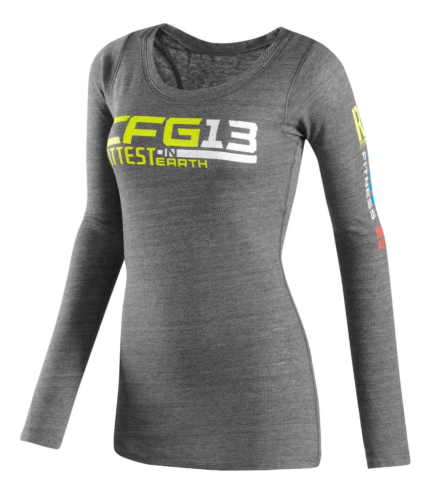 Womens Reebok CrossFit Tri Blend Graphic Tee Long Sleeve No Zip Technical Tops