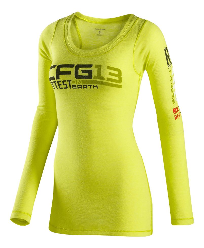 Womens Reebok CrossFit Tri Blend Graphic Tee Long Sleeve No Zip Technical Tops