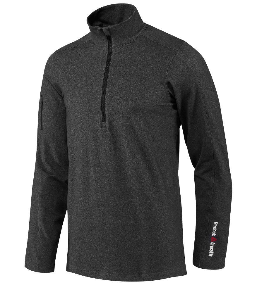 Mens Reebok CrossFit 1/4 Zip Long Sleeve 1/2 Zip Technical Tops