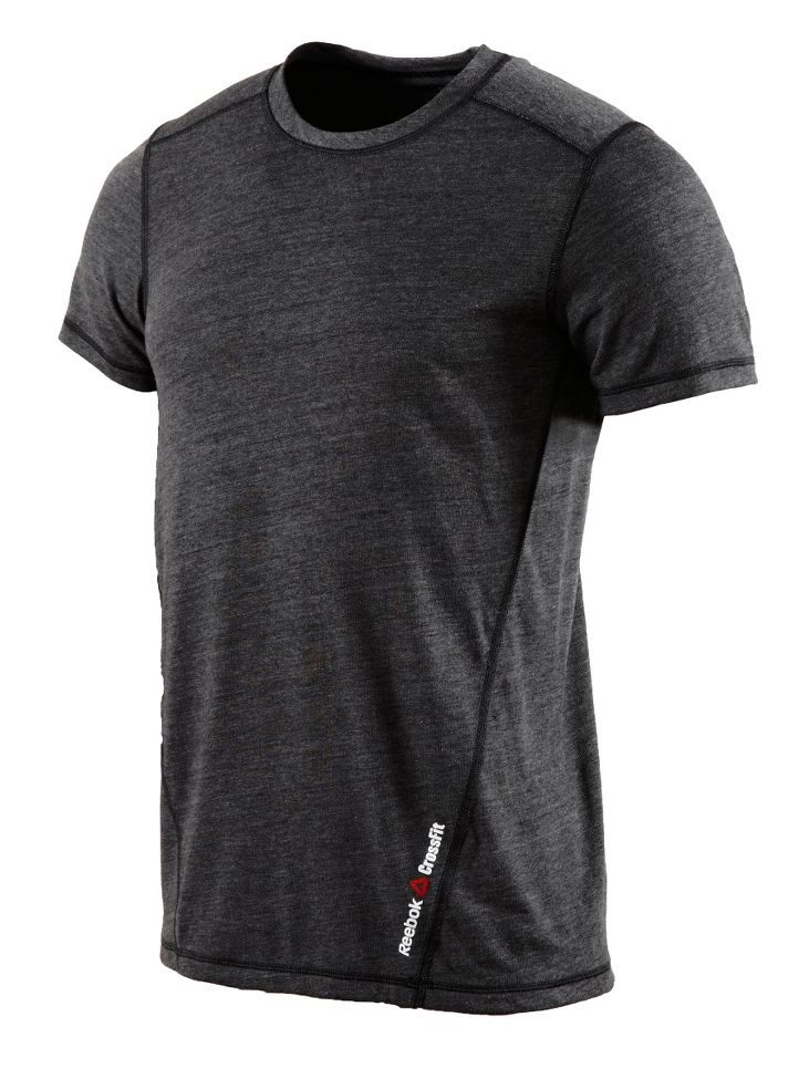 Mens Reebok CrossFit Tri Blend Short Sleeve Technical Tops