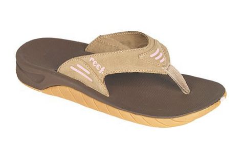 Womens Reef Leather Slap Sandal