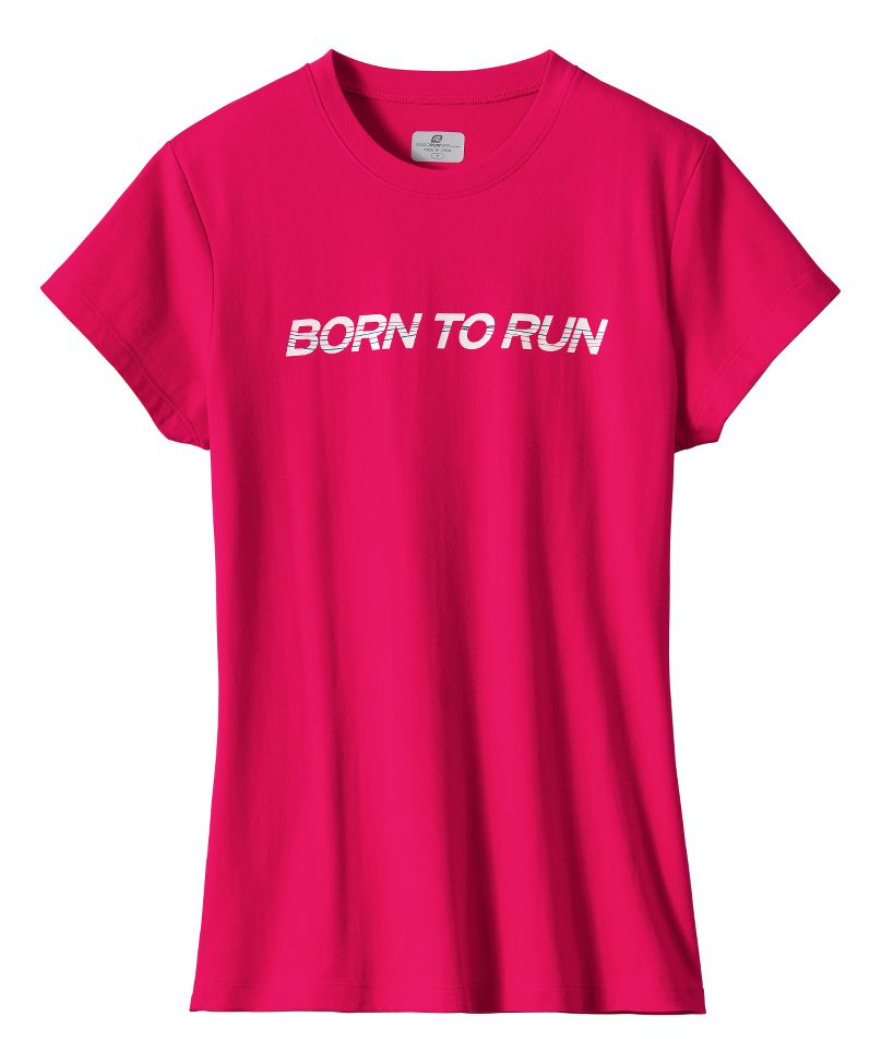 Womens Road Runner Sports Born to Run Tee Short Sleeve Technical Tops
