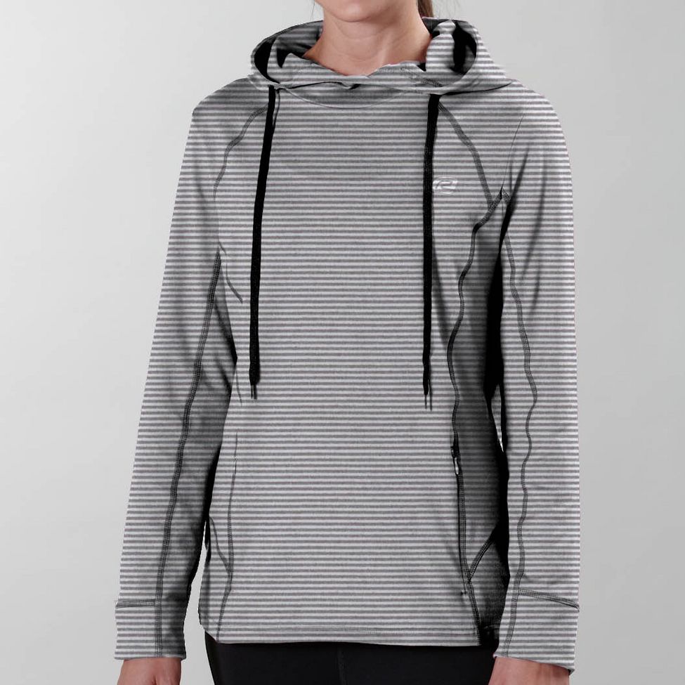 Womens Road Runner Sports Day Dream Stripe Hoodie Long Sleeve No Zip Technical Tops