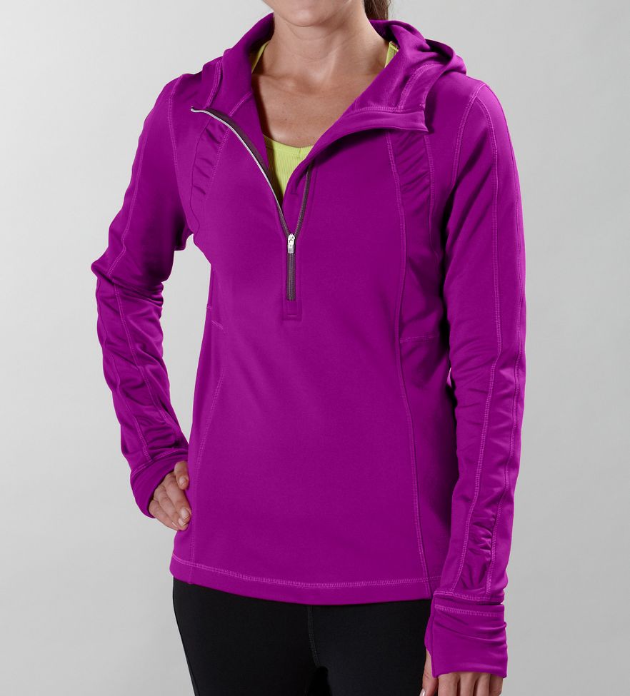 Womens Road Runner Sports Warming Trend Hoodie Long Sleeve 1/2 Zip Technical Tops