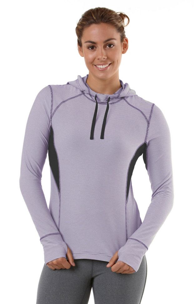 Womens R-Gear On The Run Stripe Hoodie Long Sleeve No Zip Technical Tops