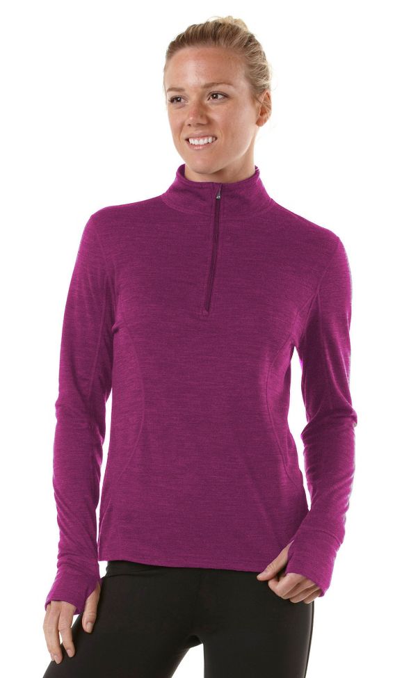 Womens R-Gear Total Softy Wool Long Sleeve 1/2 Zip Technical Tops