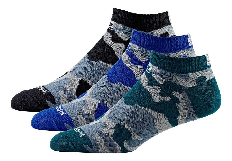 Mens Road Runner Sports Seize the Day Camo Thin No Show 3 pack Socks at