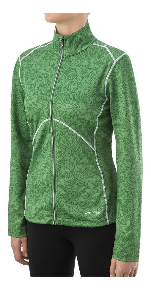 Womens Saucony Womens Appl Printed DryLete Full Zip Warm-Up Unhooded Jackets