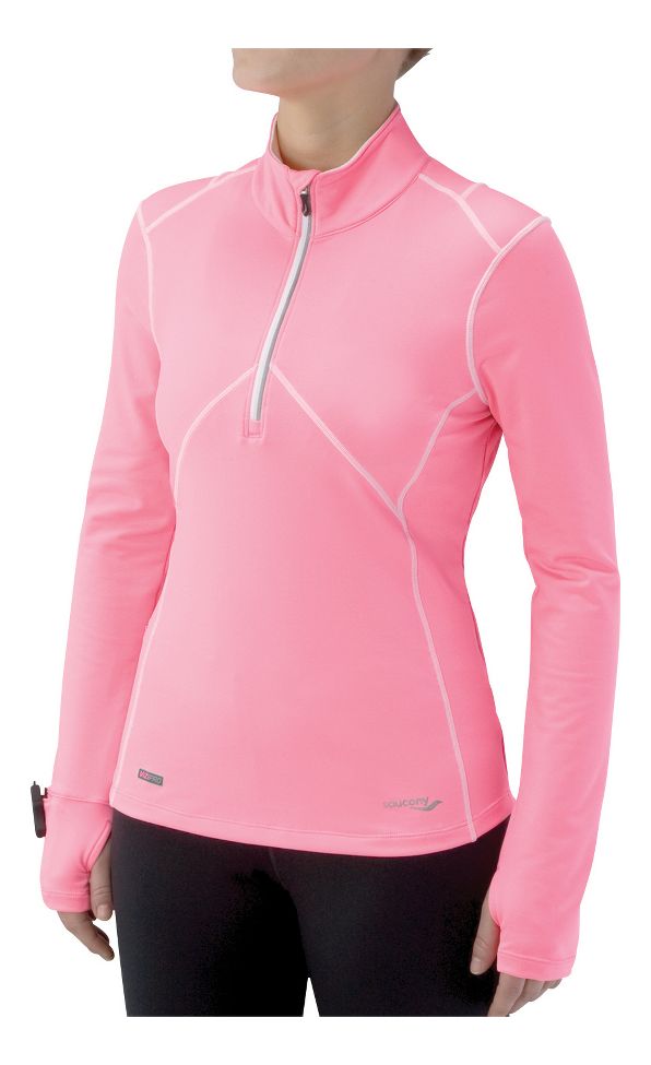 Womens Saucony Womens Appl DryLete Sportop Long Sleeve 1/2 Zip Technical Tops