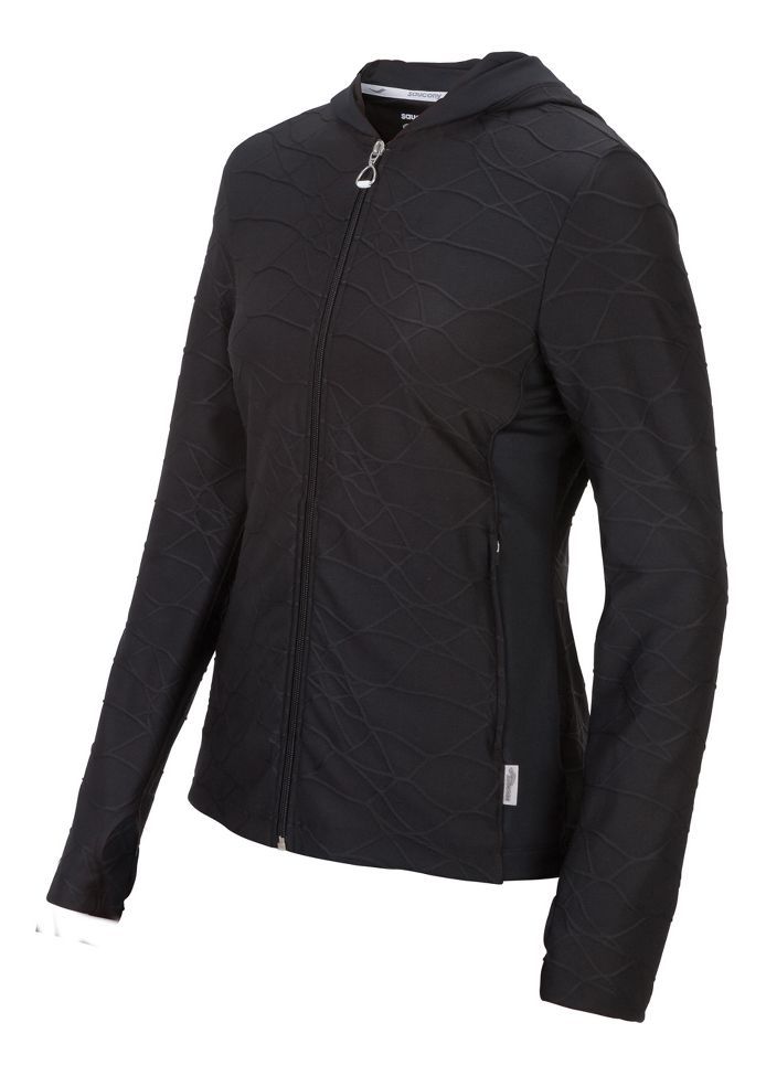 Womens Saucony Strata Zip Hoodie Warm-Up Hooded Jackets