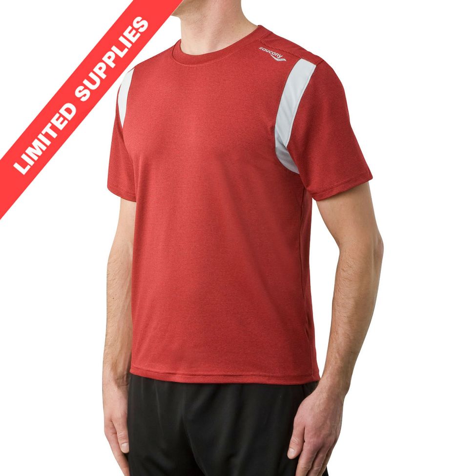 Mens Saucony Micro Lux Short Sleeve Technical Tops