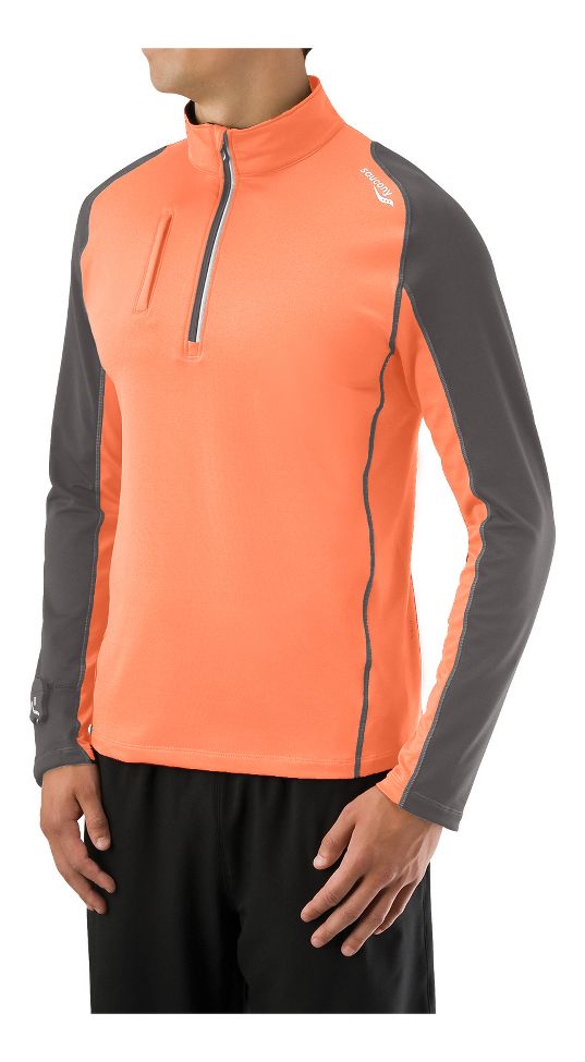 Mens Saucony Epic DryLete Sportop Long Sleeve 1/2 Zip Technical Tops