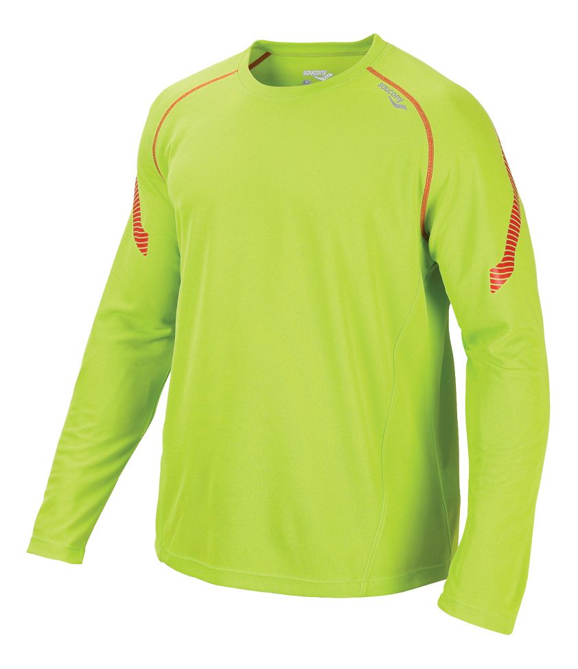 Mens Saucony Kinvara Long Sleeve No Zip Technical Tops
