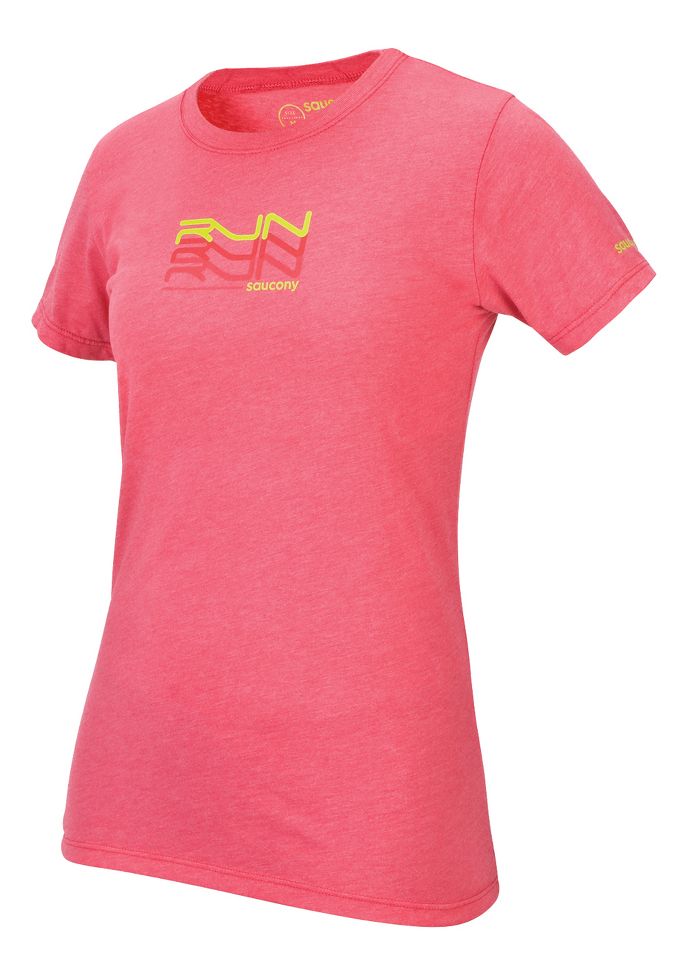 Womens Saucony Kinvara Graphic Short Sleeve Technical Tops