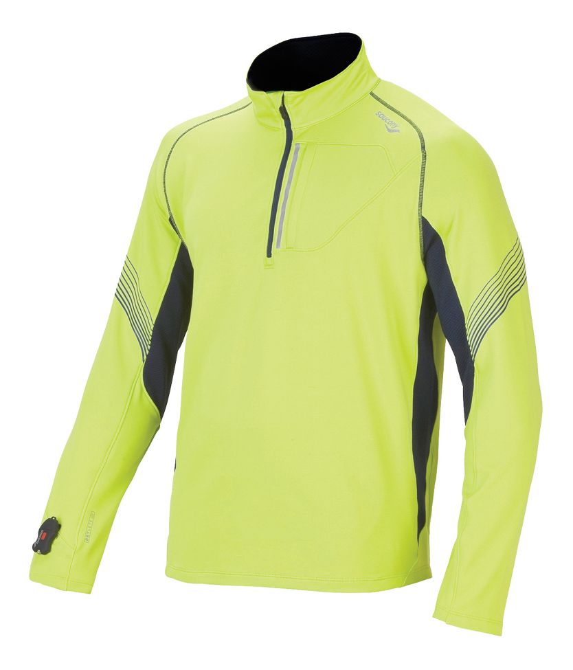 Mens Saucony Kinvara Drylete Sportop Long Sleeve 1/2 Zip Technical Tops