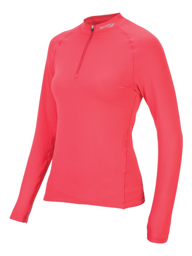 Womens Saucony Primo 1/4 Zip Long Sleeve Technical Tops