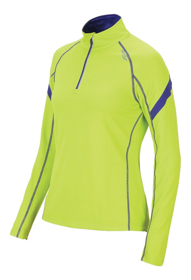 Womens Saucony Optimal Sportop Long Sleeve 1/2 Zip Technical Tops