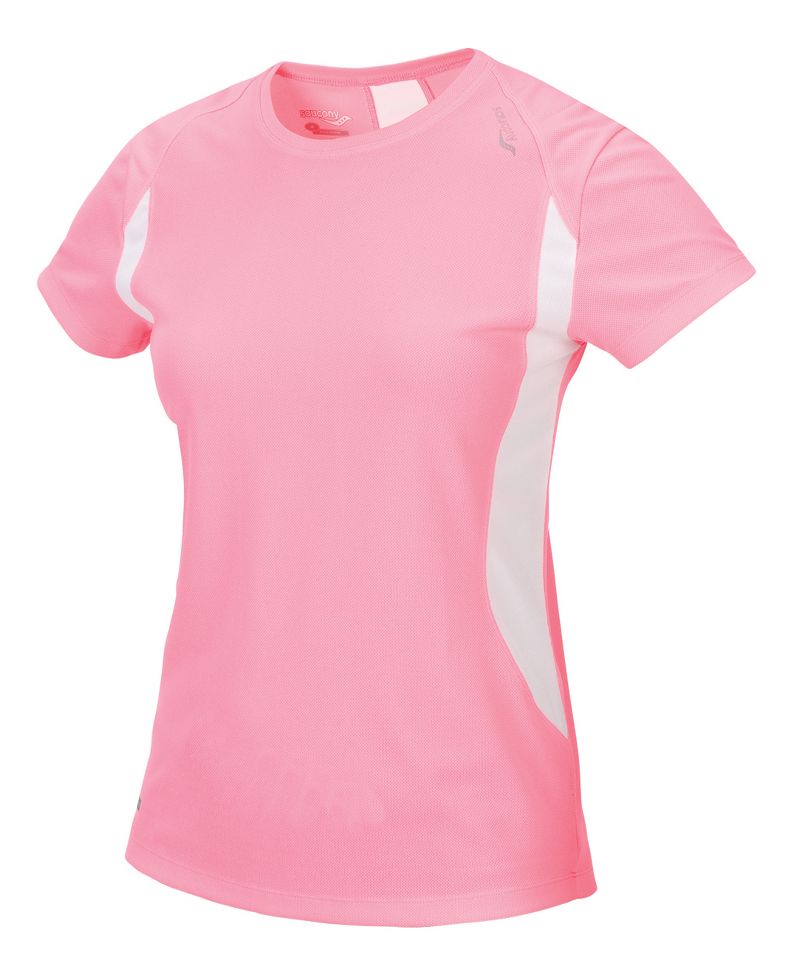 Womens Saucony Axiom Short Sleeve Technical Tops