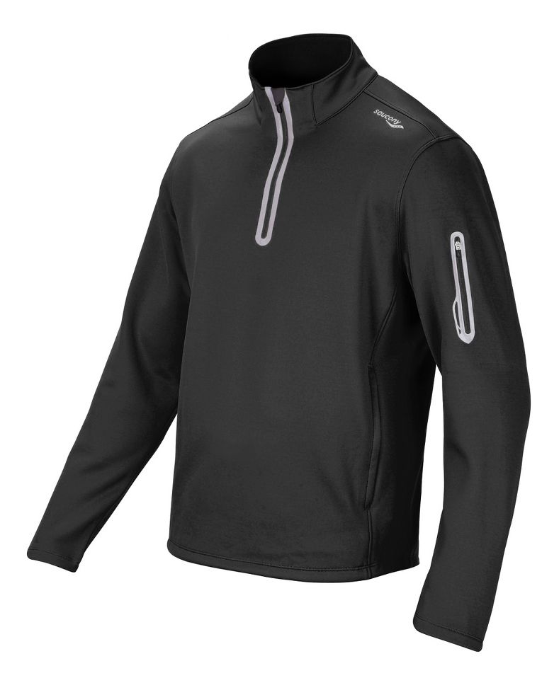 Mens Saucony Siberius Sportop Long Sleeve 1/2 Zip Technical Tops