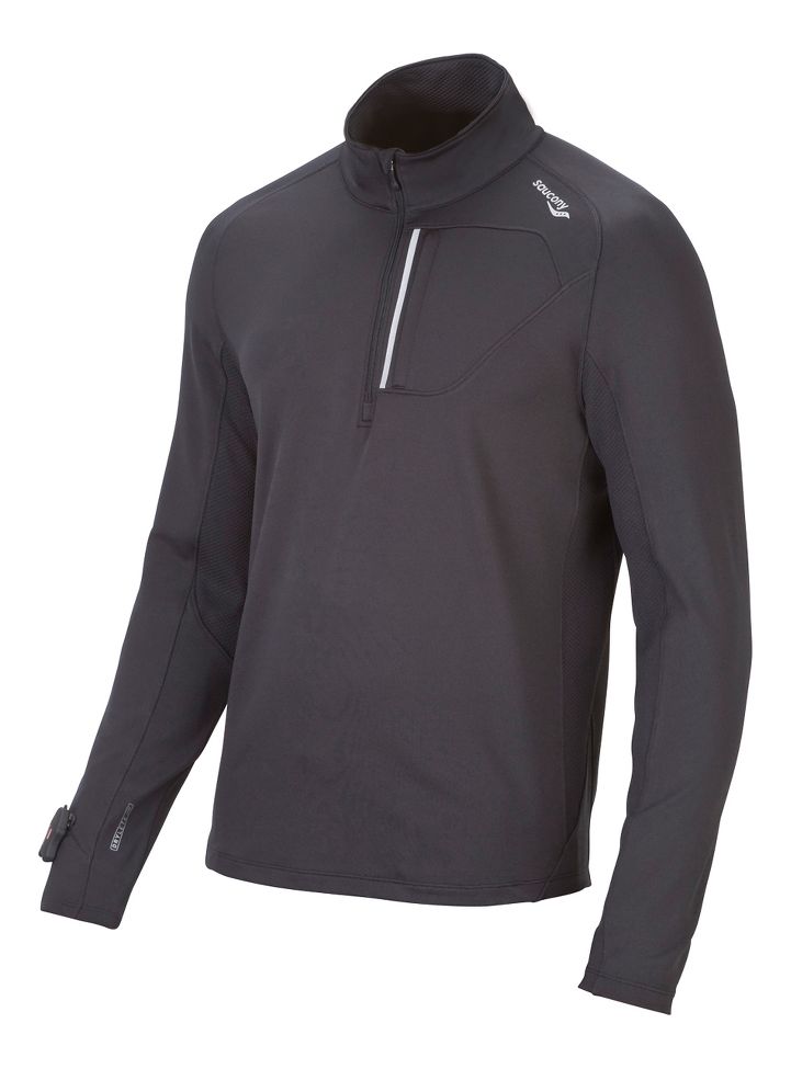 Mens Saucony Drylete Sportop Long Sleeve 1/2 Zip Technical Tops