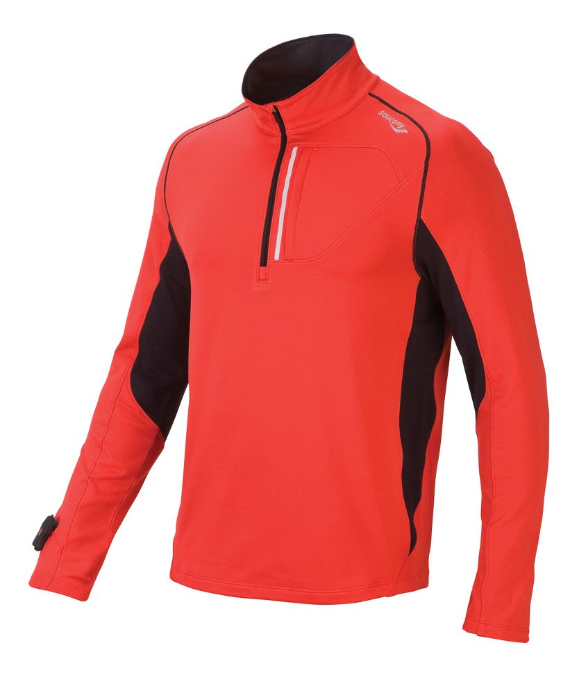 Mens Saucony Drylete Sportop Long Sleeve 1/2 Zip Technical Tops