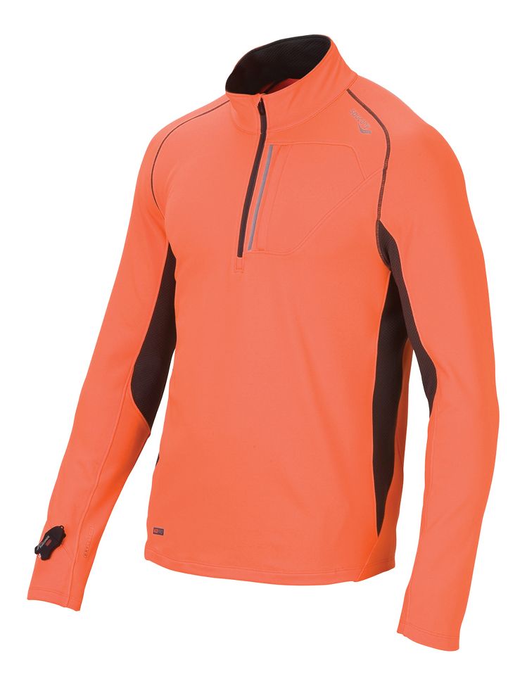 Mens Saucony Drylete Sportop Long Sleeve 1/2 Zip Technical Tops