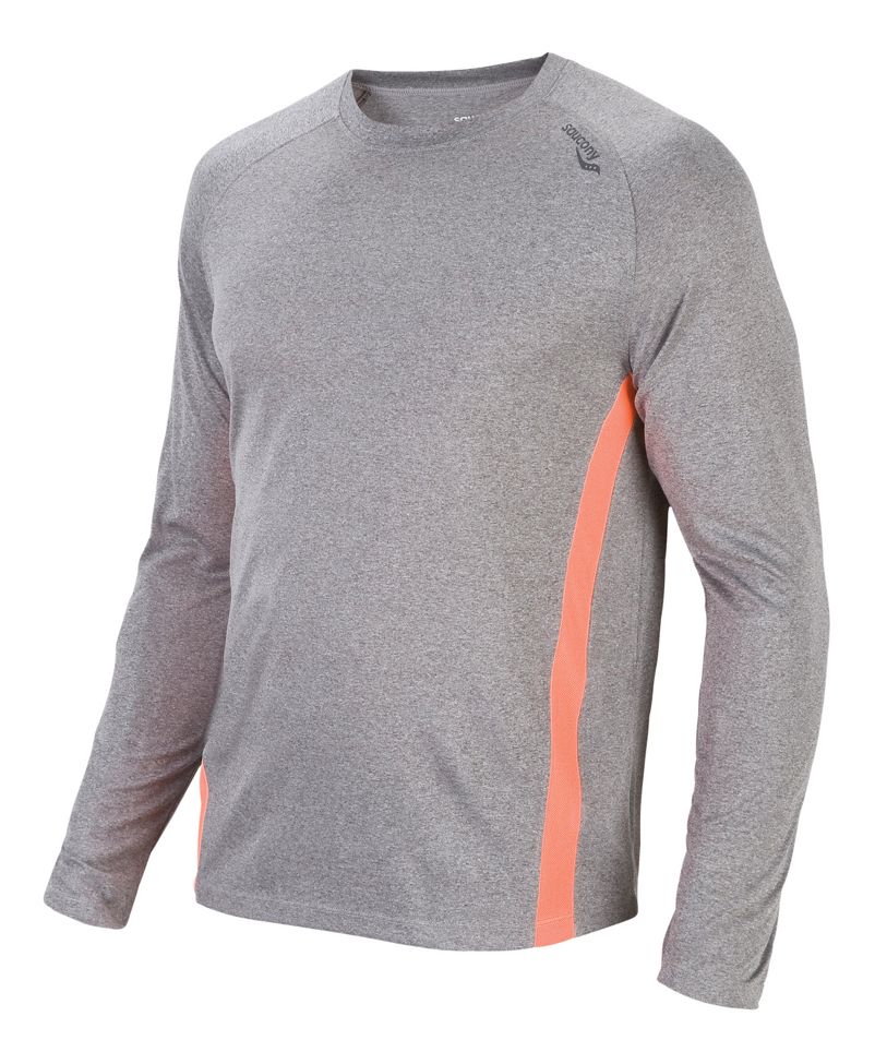 Mens Saucony Revel Long Sleeve No Zip Technical Tops