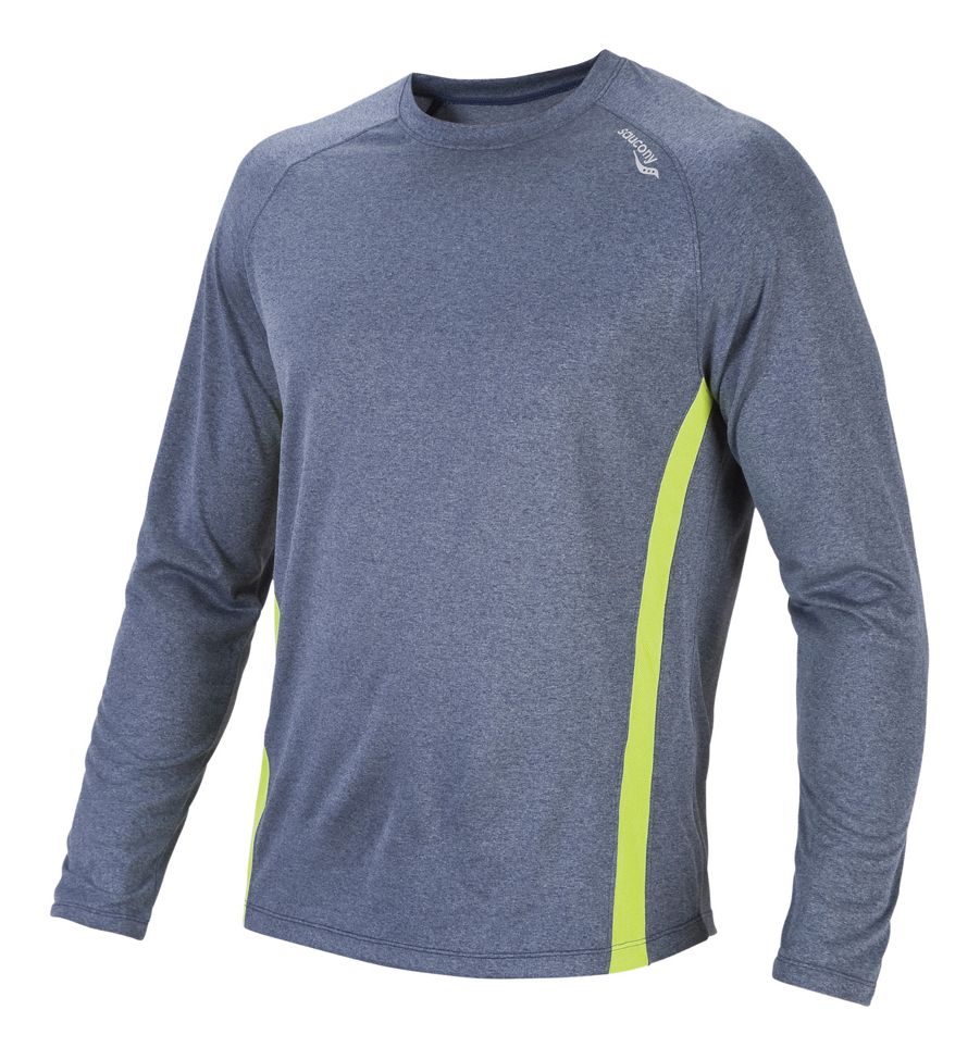 Mens Saucony Revel Long Sleeve No Zip Technical Tops