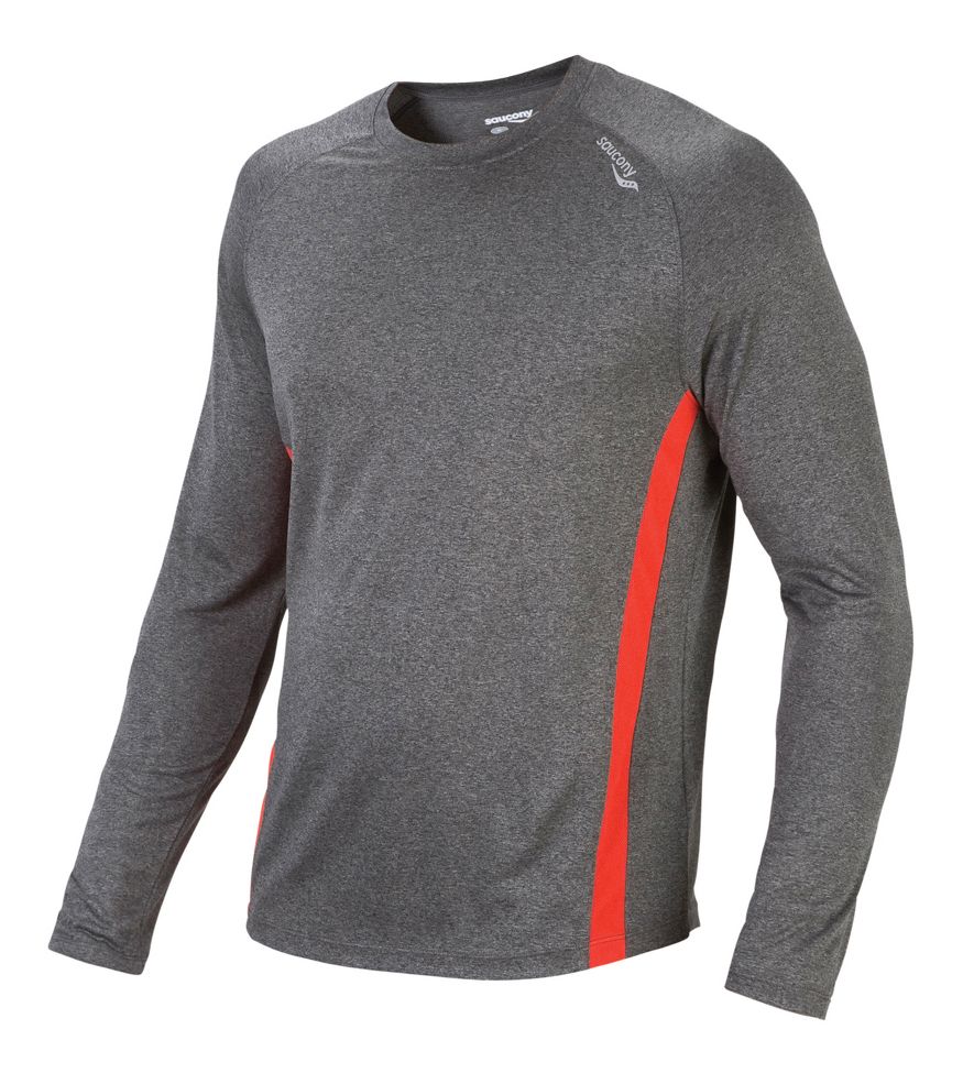 Mens Saucony Revel Long Sleeve No Zip Technical Tops
