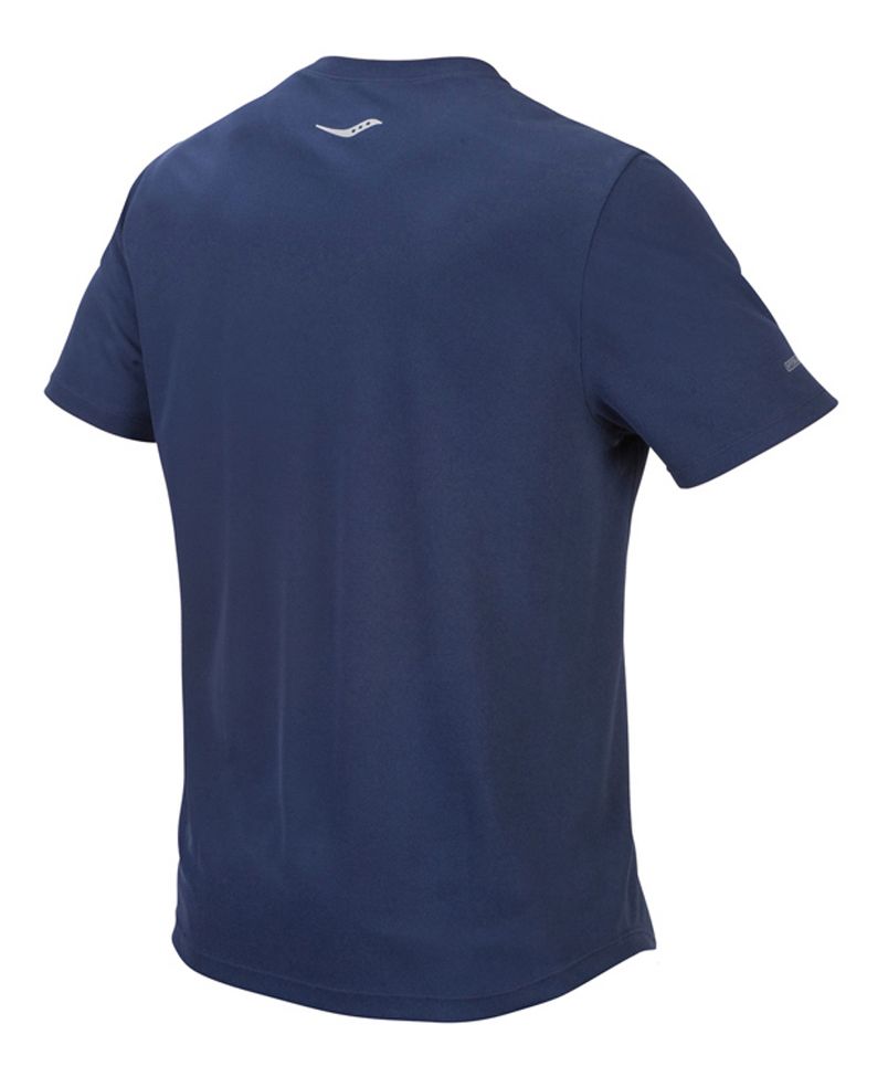 Mens Saucony Statement Short Sleeve Technical Tops