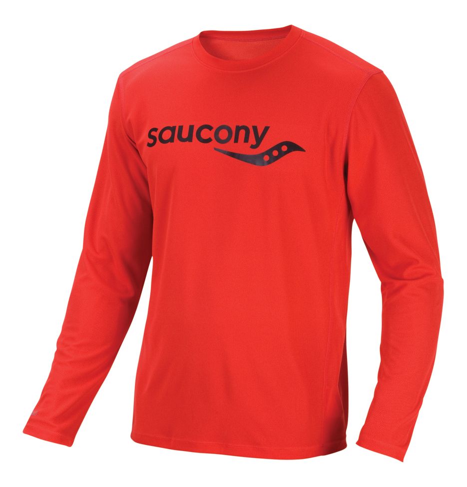 Mens Saucony Saucony Long Sleeve No Zip Technical Tops