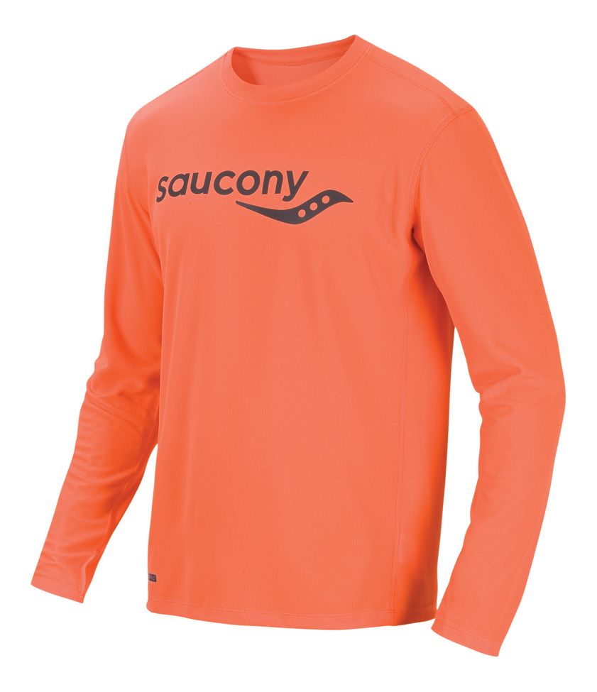 Mens Saucony Saucony Long Sleeve No Zip Technical Tops