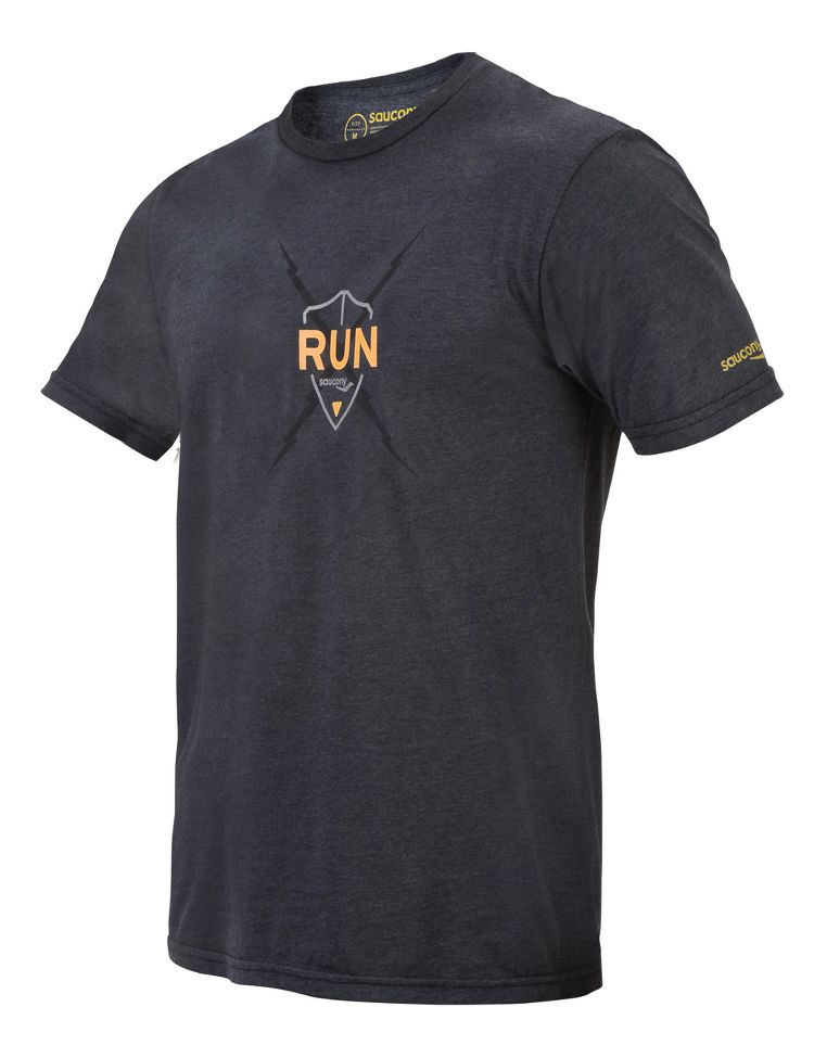 Mens Saucony Run Elements Tee Short Sleeve Technical Tops