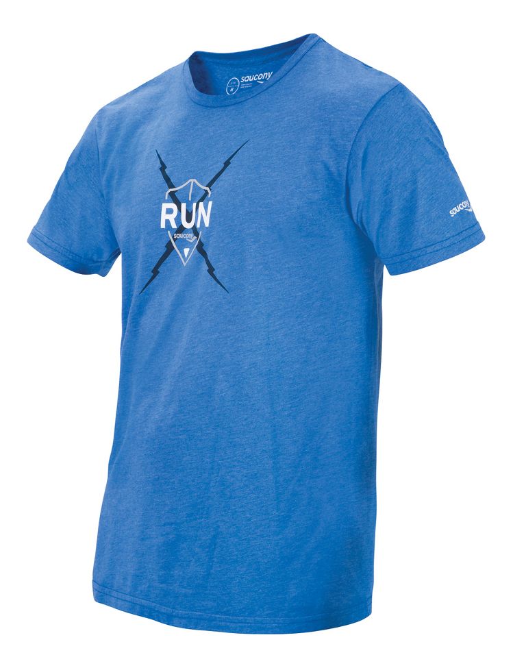 Mens Saucony Run Elements Tee Short Sleeve Technical Tops
