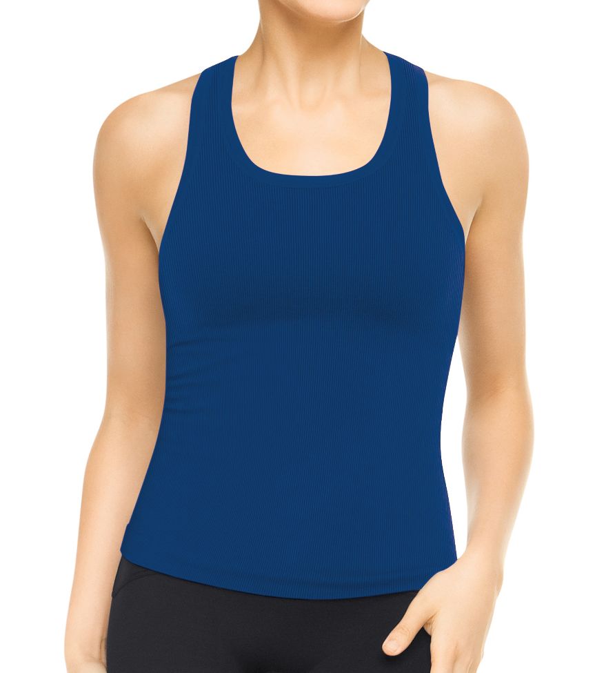 Womens Spanx Ribbed Racerback Tanks Technical Tops
