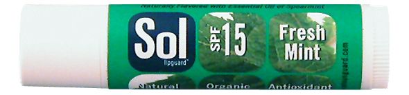 Sol Sunguard Organic Lip Balm Spearmint - SPF 15 .15 ounce Skin Care